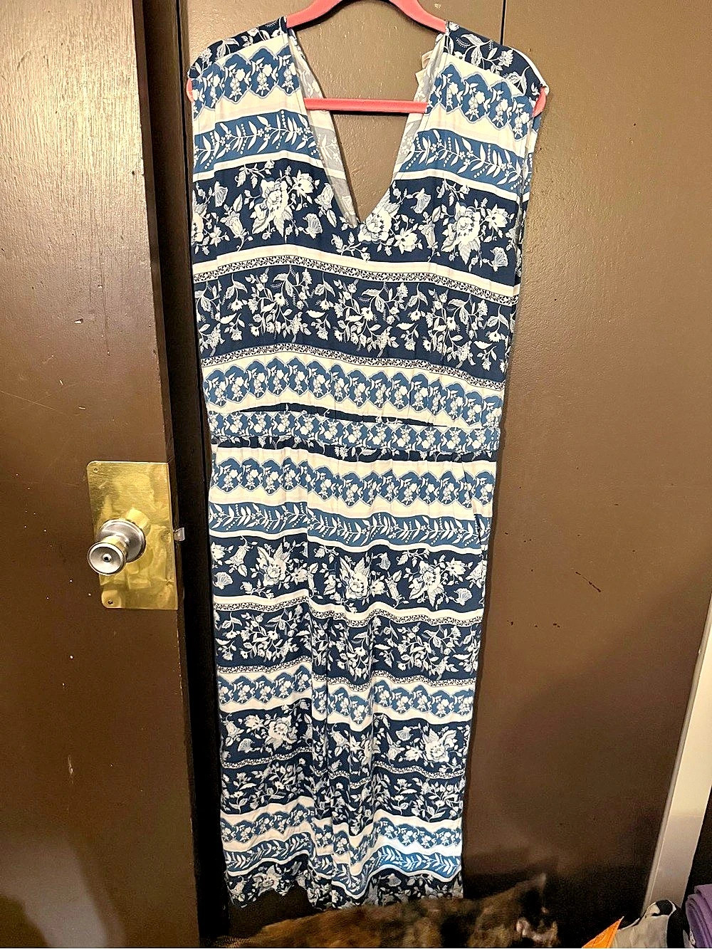 LOFT Outlet Floral Jumper Romper in Blue & White Size Large